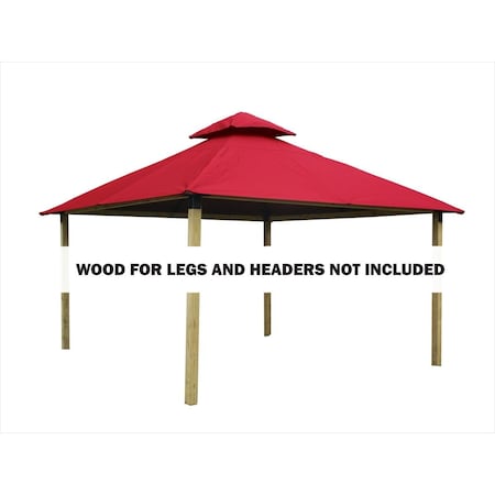 Acacia 12 sq. ft. Gazebo Roof Framing & Mounting Kit with Red Sundura Canopy AGK12-SD RED